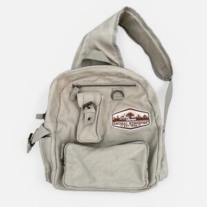 Disney Animal Kingdom Sling Backpack Khaki Green Canvas Safari Utility Bag